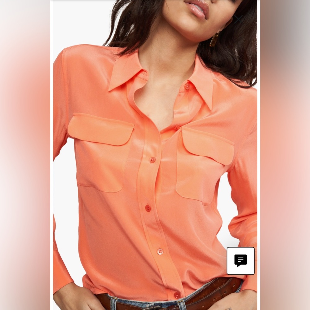 NWOT Equipment Signature Slim Fit Silk Button-Up Shirt Small